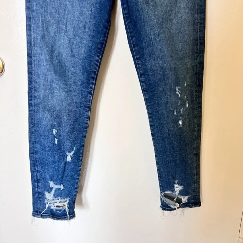 AGOLDE Sophie Ankle Skinny Distressed Denim Jeans In Blue Wash 28​​​​​​​​​​​
